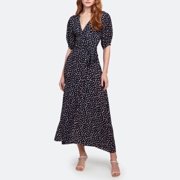 MISA Andrea Puff Sleeve Wrap Dress Size XS - Picture 2 of 10